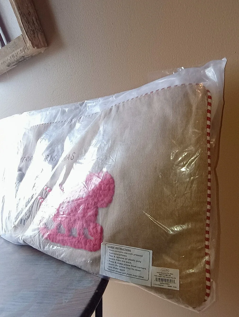 NWT-Christmas Lumbar Sheep Pillow